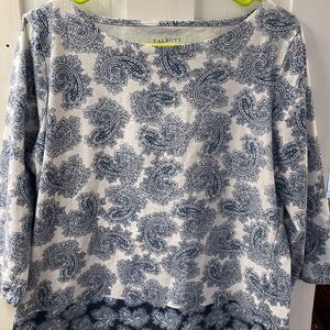 Talbots Women's Blue Paisley Top